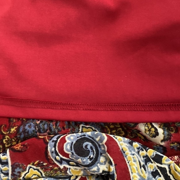 Caleoas red and blue, lined skirt with silver “tinsel” throughout. Size 3X - Picture 6 of 9